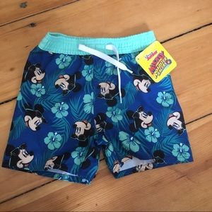 New Boys 12-18 Month Mickey Mouse Swim Trunks